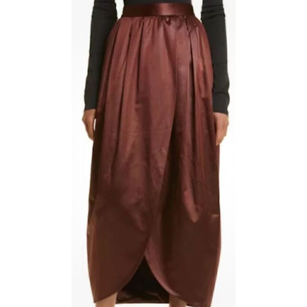 Ulla Johnson "Maxine" midi faux wrap skirt in "Mahogony” NWT Size 2